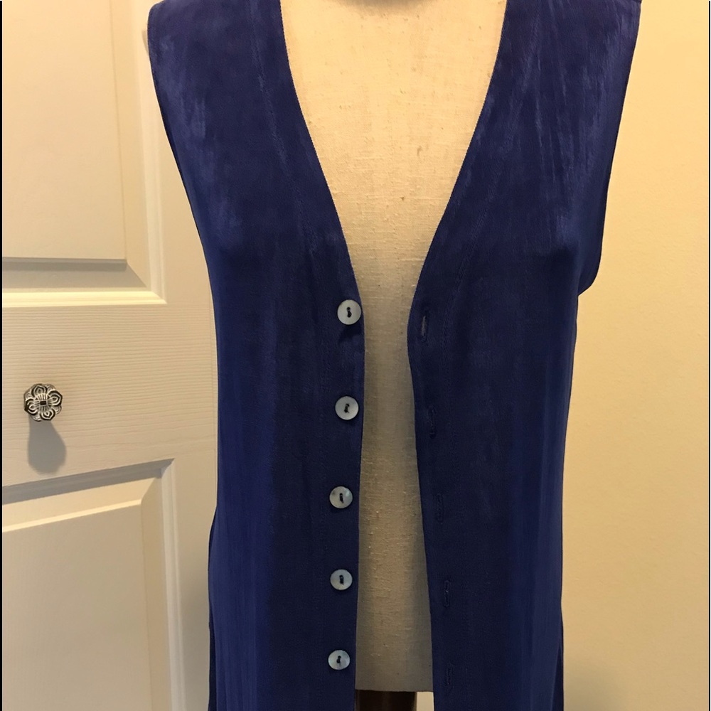 Chico’s Private Edition Cobalt Blue Wrinkle-Resistant Top/Vest